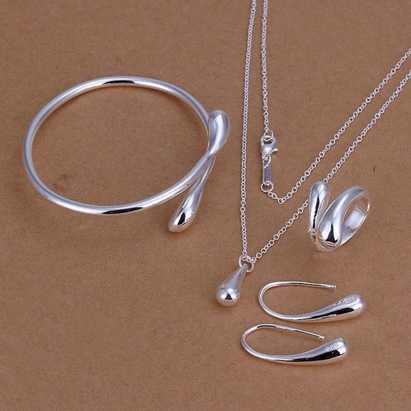 

wholesale - christmas gift 925 sterling silver fashion necklace+earrings set qs154