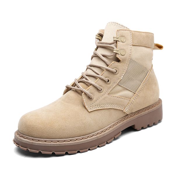 

2020 british new autumn style shoes from men of elegant age casual lace up classic leather motorcycle boots popular eqjw, Black