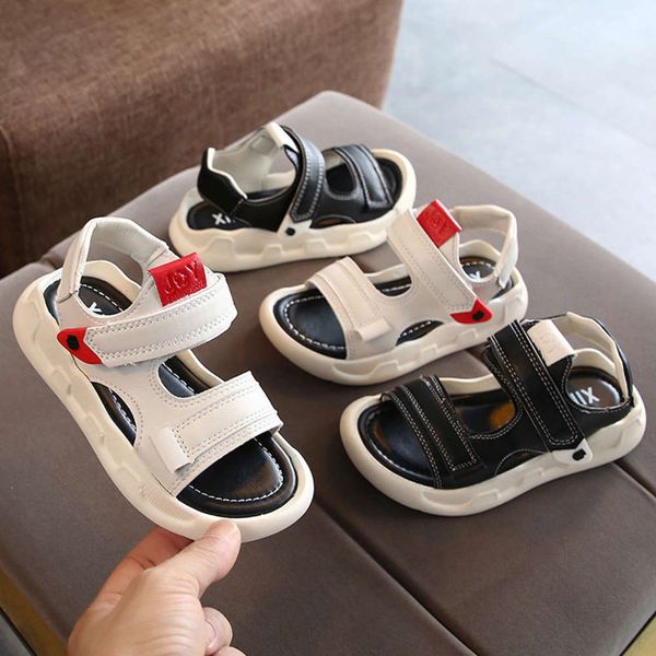 

children's boys' sandals 2020 solid new summer korean bottom middle and small girls' beach baby sho, Black;red