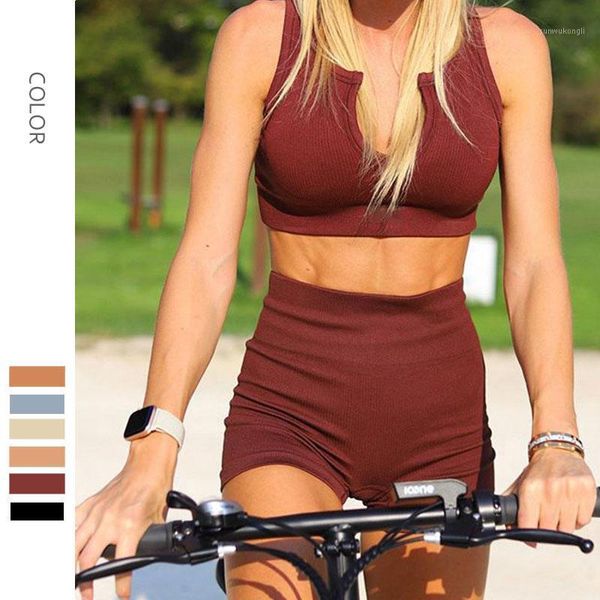 

yoga outfits 2pcs women seamless knitted fitness suit solid sports crop bra shorts for running jogging bicyle tracksuit gym set1, White;red