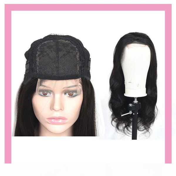 

indian virgin 100% human hair lace closure wigs 4*4 wig deep wave kinky curly kinky straight body wave natural color remy hair products, Black;brown