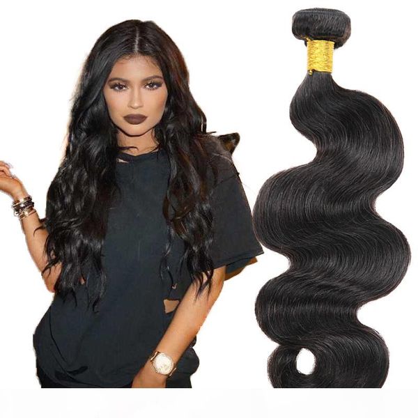 

7a grade brazilian virgin hair body wave 3 bundles 100% unprocessed body wave human hair bundles natural color hair extensions, Black