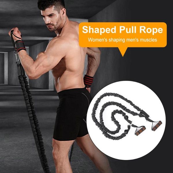 

resistance bands 35 pounds tpe multi-function sheathed double tube tensioner professional fitness tension rope strength training elastic ban