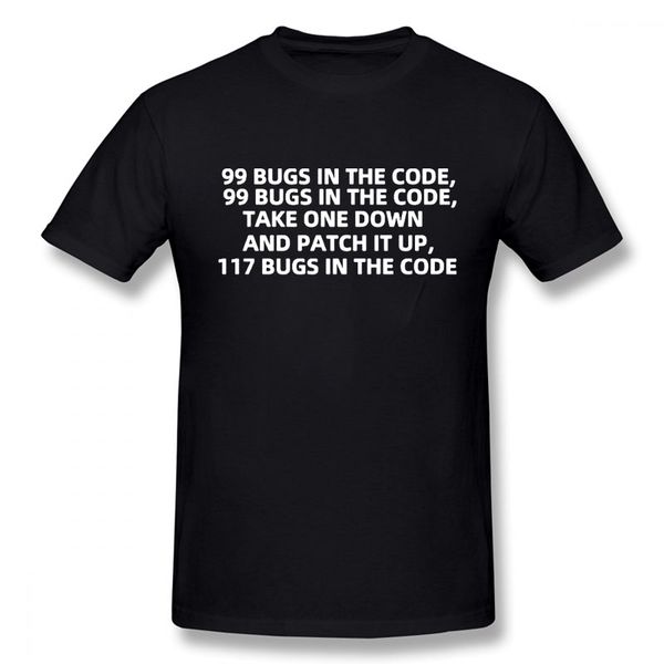 

sport funny software engineer 99 bugs in the code t shirt summer men short sleeve cotton engineer programmer t-shirt man
