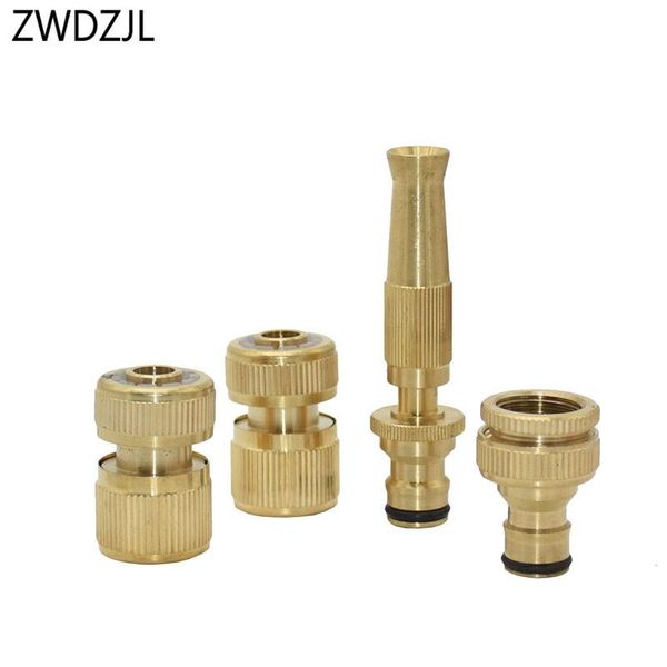 

brass 1/2 inch quick watersconnector car wash water gun kit g1/2 g3/4 garden hose copper connector 1set