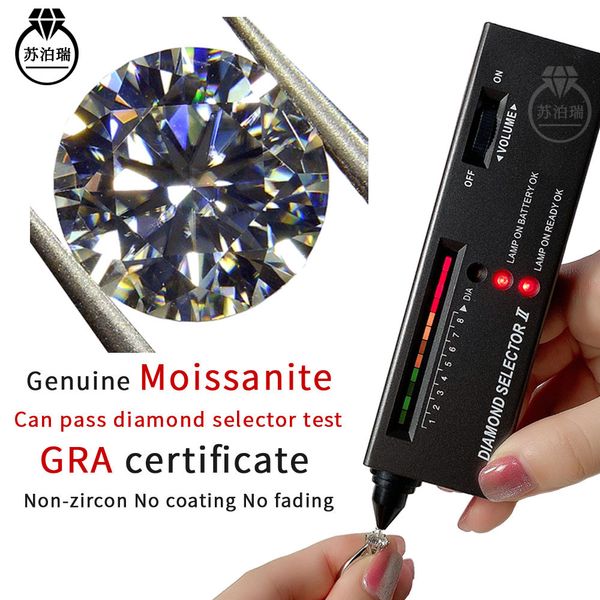 

real moissanite loose stone 1. 0ct-3ct color d-f vvs-fl clarity lab diamonds gemstone gra certificate non-zircon, Silver