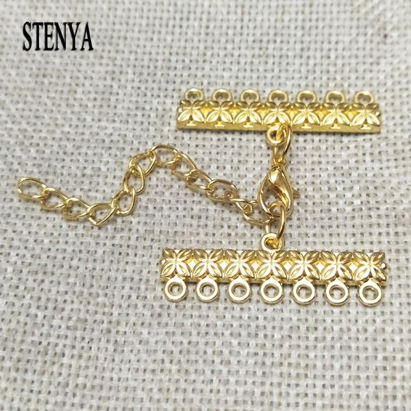 

antique tibet silver necklace pendants bails lobster clasp jump ring charms connector 5 strands toggle bracelet multilayer loops