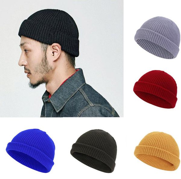 

beanies winter hat for men knitted hat women winter hats for women men knit caps blank casual wool warm flat bonnet beanie, Blue;gray