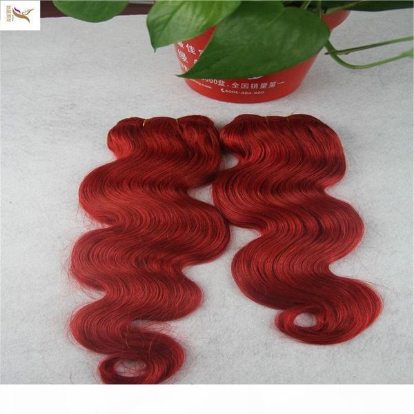 

pure red color malaysian body wave hair weaving 100g 1 pc human hair bundles 10-30 inchs remy hair extensions, Black