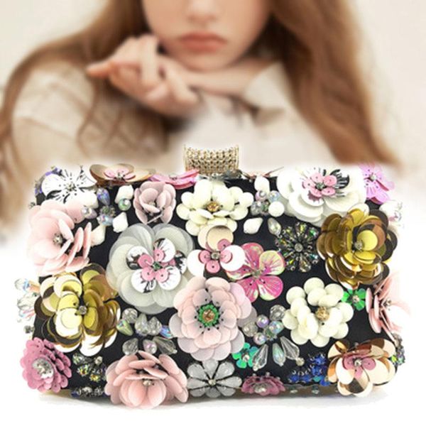 

colorful flower evening bags women formal bridal wedding purse prom cocktail party handbags new