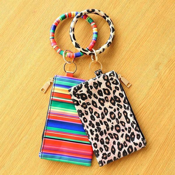 

leather pendant pu tassel keychain handbag wallet leopard sunflower print bracelet ladies bag gift iyek