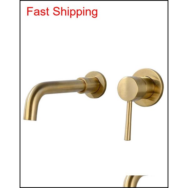 

brushed brass wall mounted basin faucet single handle mixer qylers packing2010