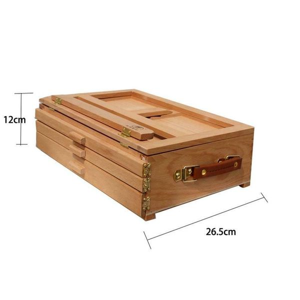 

art adjustable artist beech wooden tablesketch box easel 3- qylzlc wphome