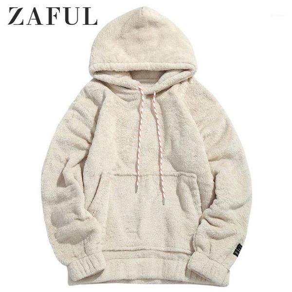 

zaful men hoodies men pullover dress female pouch pocket patch detail fluffy hoodie hooded sweatshirt ladies 2019 hoody1, Black
