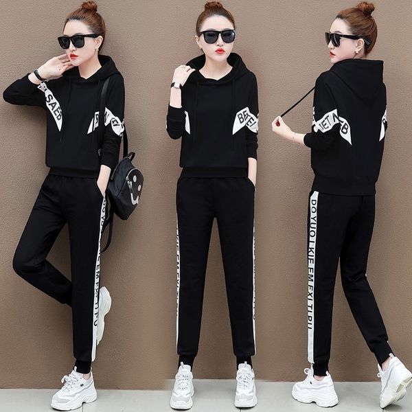 

uw0ln spring and autumn leisure sportswear slim spring and autumn leisure fashionwomen 2020 new korean version suit fashion sports two piece, Gray