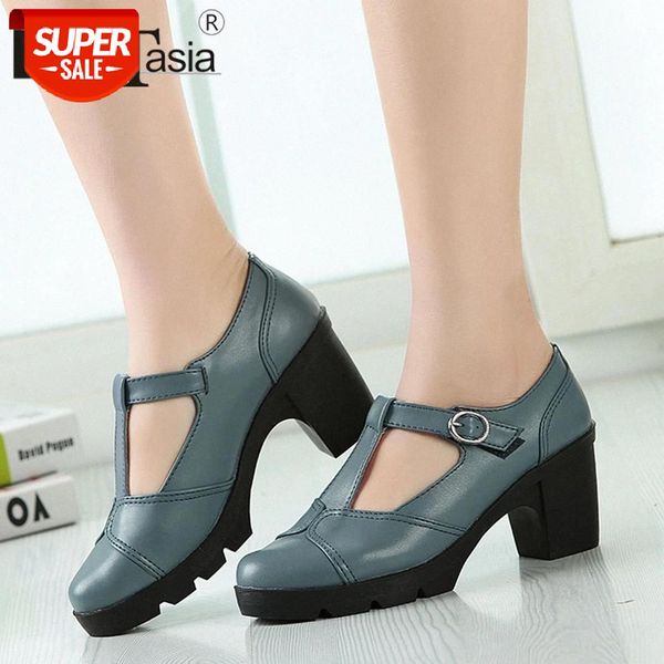 

doratasia new ladies elegant retro t-strap pumps high block heels pumps women concise office platform shoes woman #lj9d