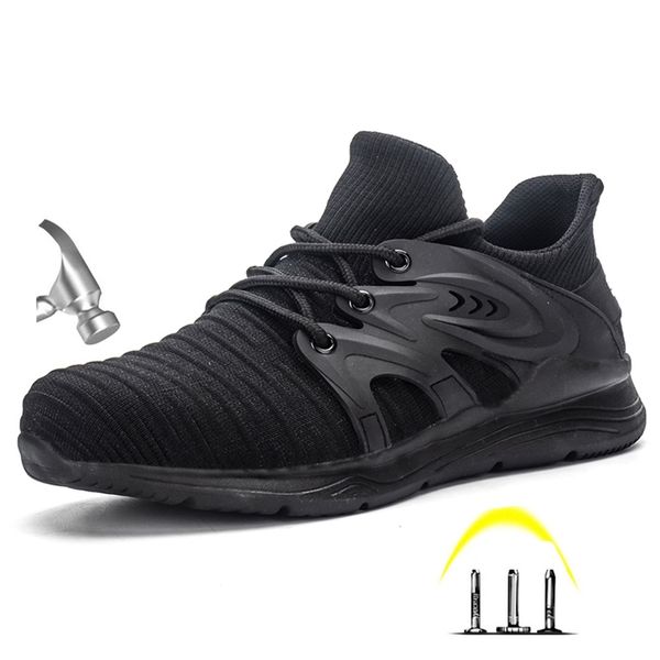 

drop shipping men's steel toe anti smashing safety protective shoes men puncture proof work shoes y200915, Black;brown