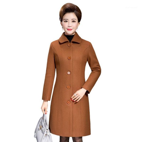 

women's wool & blends autumn winter woolen coat women fashion plus size long sleeve elegant slim jacket ladies overcoat 3xl1, Black