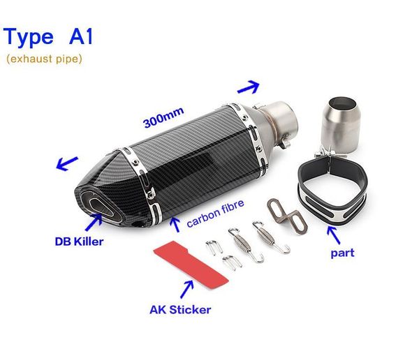 

motorcycle exhaust system 51mm universal pipe muffler racing escape ak moto for r15 tmax 500 fz6 cb400 er6n cb650