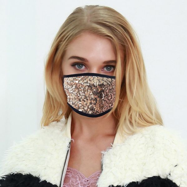 

exhaust fashion designer women dust sand anti sunscreen face breathable cycling sequined cotton mask #k