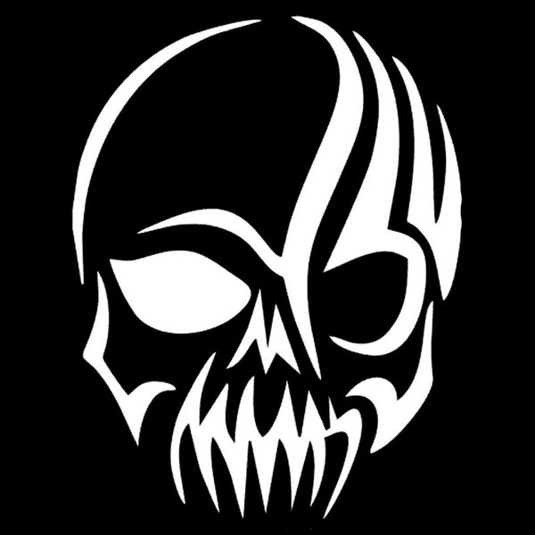 

13.2cm*17cm interesting skull decoration car stickers black/silver vinyl s9-2083