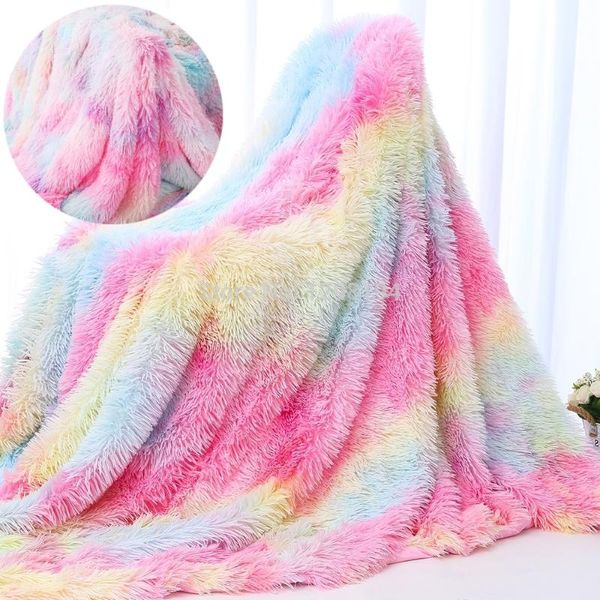 

soft faux throw blanket shaggy long hair reversible fleece blanket fuzzy plush decorative blankets for couch sofa bed