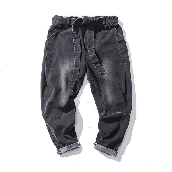 

2021 new men's casual belt retro straight hip hop vintage jeans male oversized denim pants clothing gav1, Blue