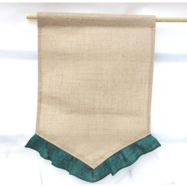 

31*46cm burlap garden flag diy jute ruffle linen yard hanging flag portable blank banner house christmas wedding jllgyx garden_light