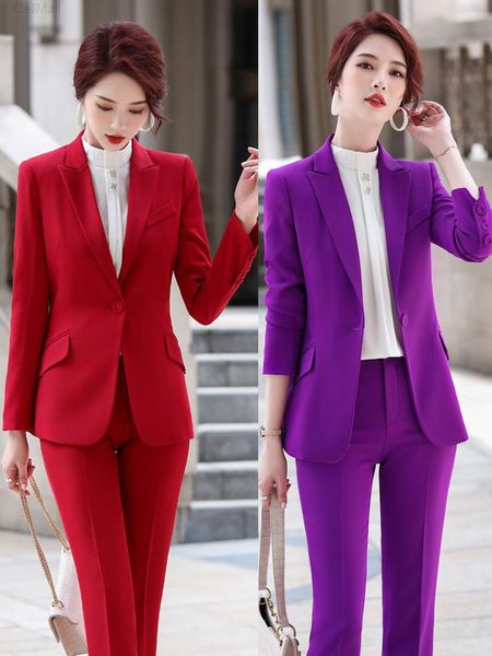 

formal uniform designs pantsuits women business suits with pants and jackets coat styles ladies office professional blazers, White