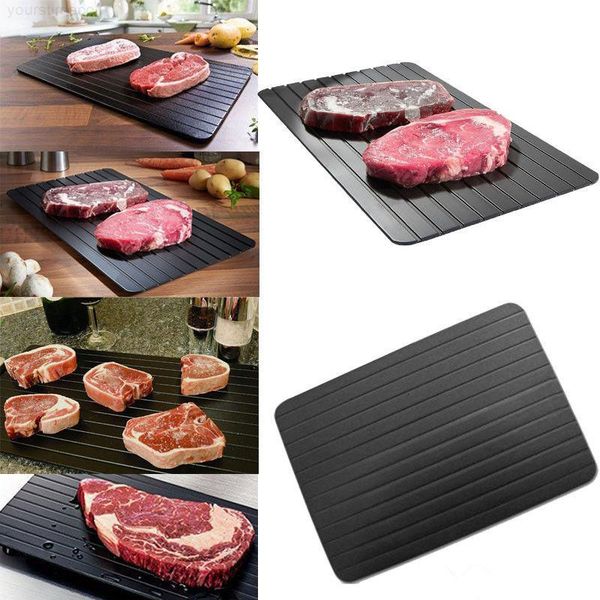 

plate defrost black square fast meat thawing frozen tray safety metal aluminum mat kitchen tools for home