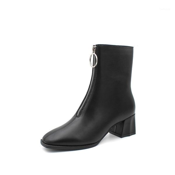 

boots 2021 autumn and winter chunky-heel1, Black