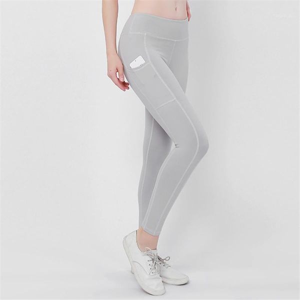 

yoga outfits pocket solid sport pants high waist mesh leggings fitness women training running women1, White;red