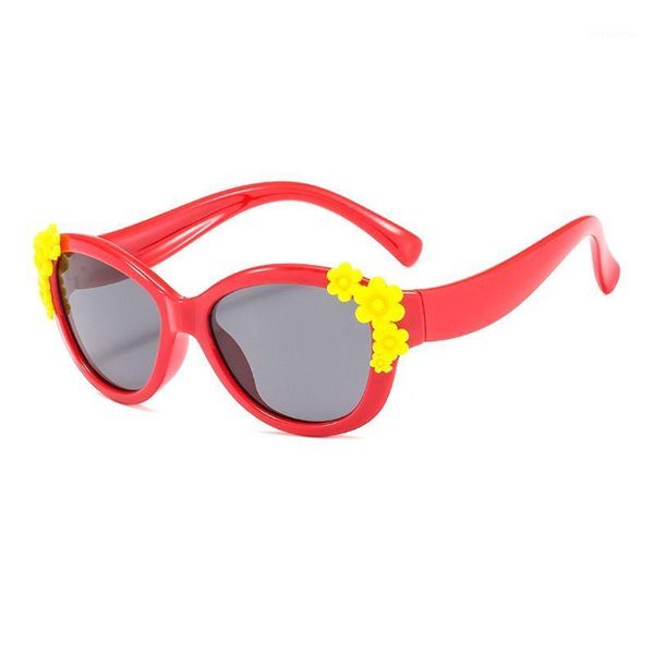 

children sunglasses boys girls kids silicone safety flower polarized sun glasses a2ua1, White;black