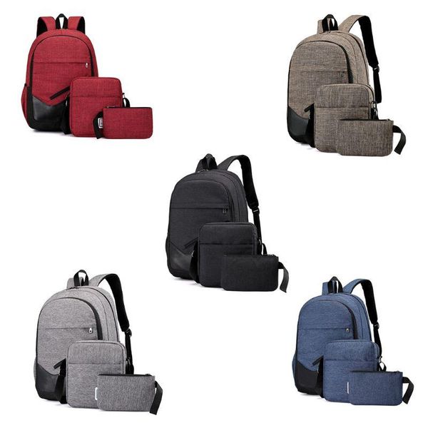 

3pcs nylon backpack lapbookbag casual rucksack large capacity travel bagpack for women meb