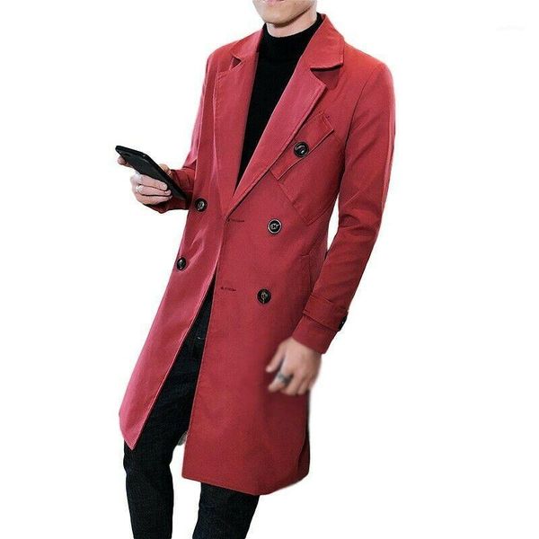 

men's trench coat double-breasted trench coat british jacket new ace-00211, Black