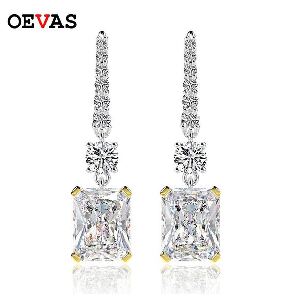 

dangle & chandelier oevas luxury 100% 925 sterling silver created moissanite citrine gemstone drop hooks earrings fine jewelry wholesale