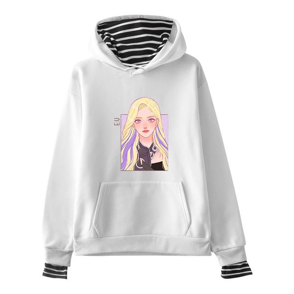 

harajuku fashion 2019 new cool everglow kpop new printed streetwear pop cool fake two pieces hoodies sweatshirt women/men 1014, Black