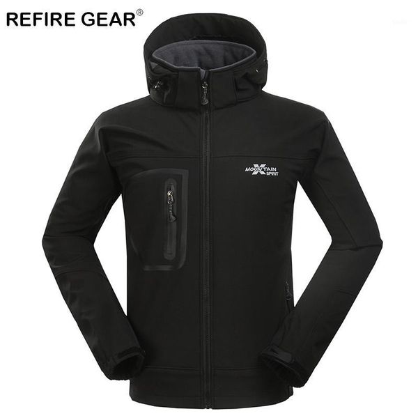 

refire gear winter thermal soft shell camping fleece jackets men warm windbreaker outdoor hiking jacket coats hunting clothing1, Blue;black