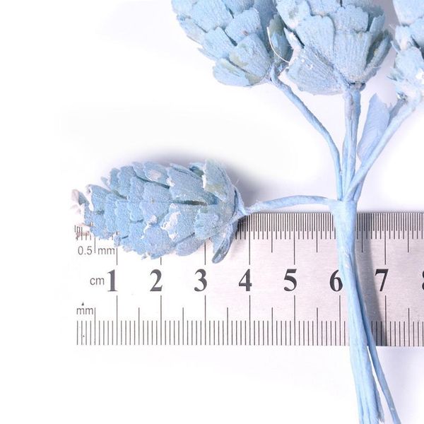 

6pcs/lot dyeing natural pine nut artificial flower for wedding home decoration diy craft wreath gift fake flower christm jllwgo