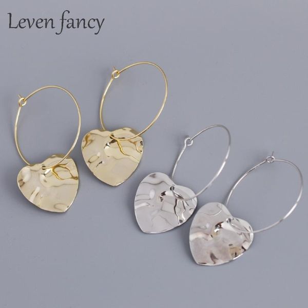 

hoop & huggie gold love heart shaped water wave earrings sterling silver 925 engagement wedding aniversary loop circle, Golden;silver