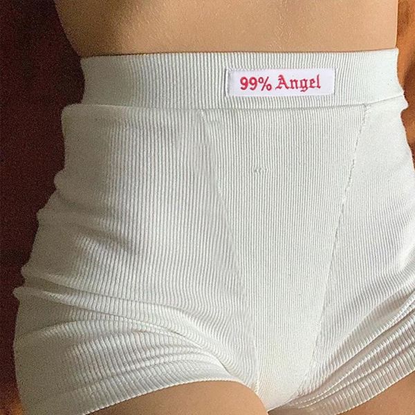 

2021 fashion shorts for women summer solid color casual slim elastic waist rib home shorts pantalones cortos de mujer l511, White;black