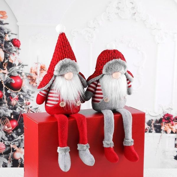 

christmas decorative santa doll hanging ornaments plush gifts xmas reusable middle human-shape decor kids gift1