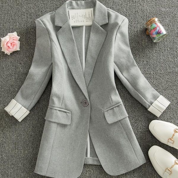 

women's suits & blazers women blazer plus size suit striped jacket female spring summer korean slim thin stripe professional jacket1, White;black