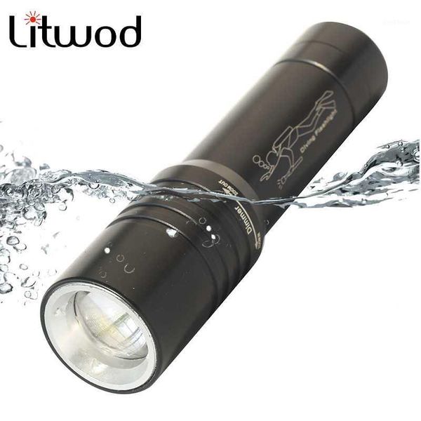 

xm-l t6 zoom led diving waterproof lantern lamp 18650 battery torch bulbs for swimming underwater 80m litwod strobe1