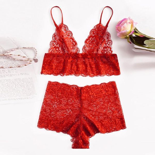 

fashion women plus size lace babydoll bra pantie lingerie set underwear sous vetement femme ensemble lenceria mujer1, Red;black