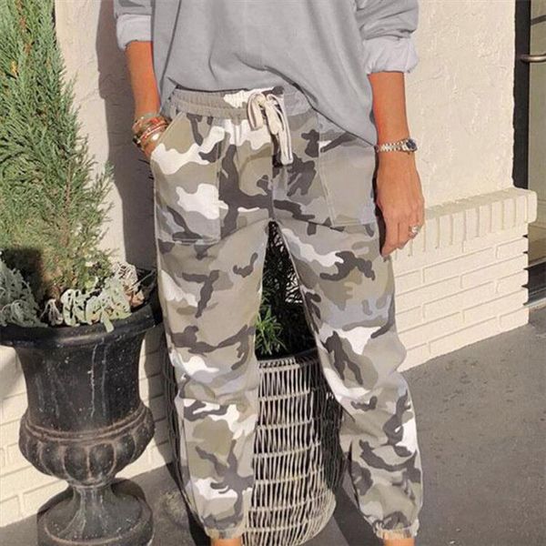 

30h camouflage leggings women casual mid waist legging summer loose leggins pocket long straight pants drop shipping, Black