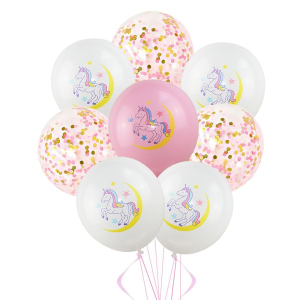 

10pcs mixed balloons pink cartoon helium latex balloon baby shower horse globe unicorn birthday party decoration favors