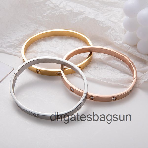 

fashion fashion zircon bracelet stainless steel diamond inlaid couple titanium bracelet female, Black