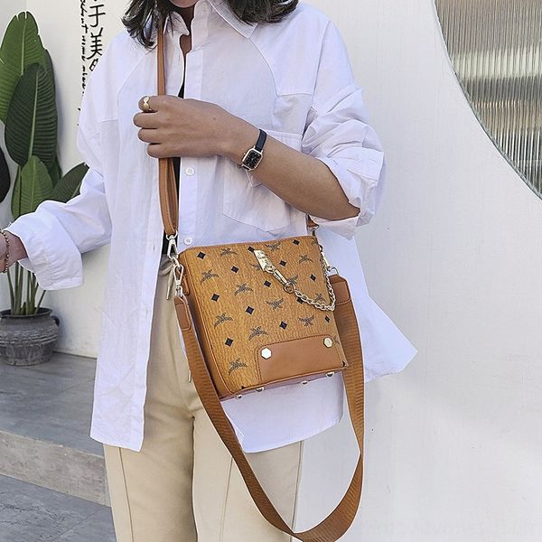 

pfplx bag bucket shoulder 2020 new printing strap wide fashion cross shoulder bag net red chain bucket women for women vm16q