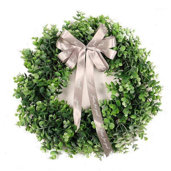 

artificial eucalyptus leaves ribbon wreath for home garland decoration1